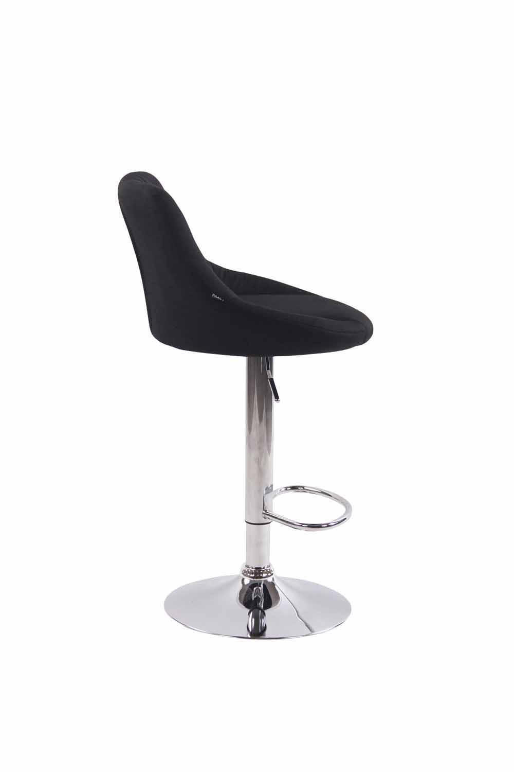 BARHOCKER 2er Set Stoff schwarz - Chromfarben/Schwarz, Textil/Metall (46/83/49cm) - CLP