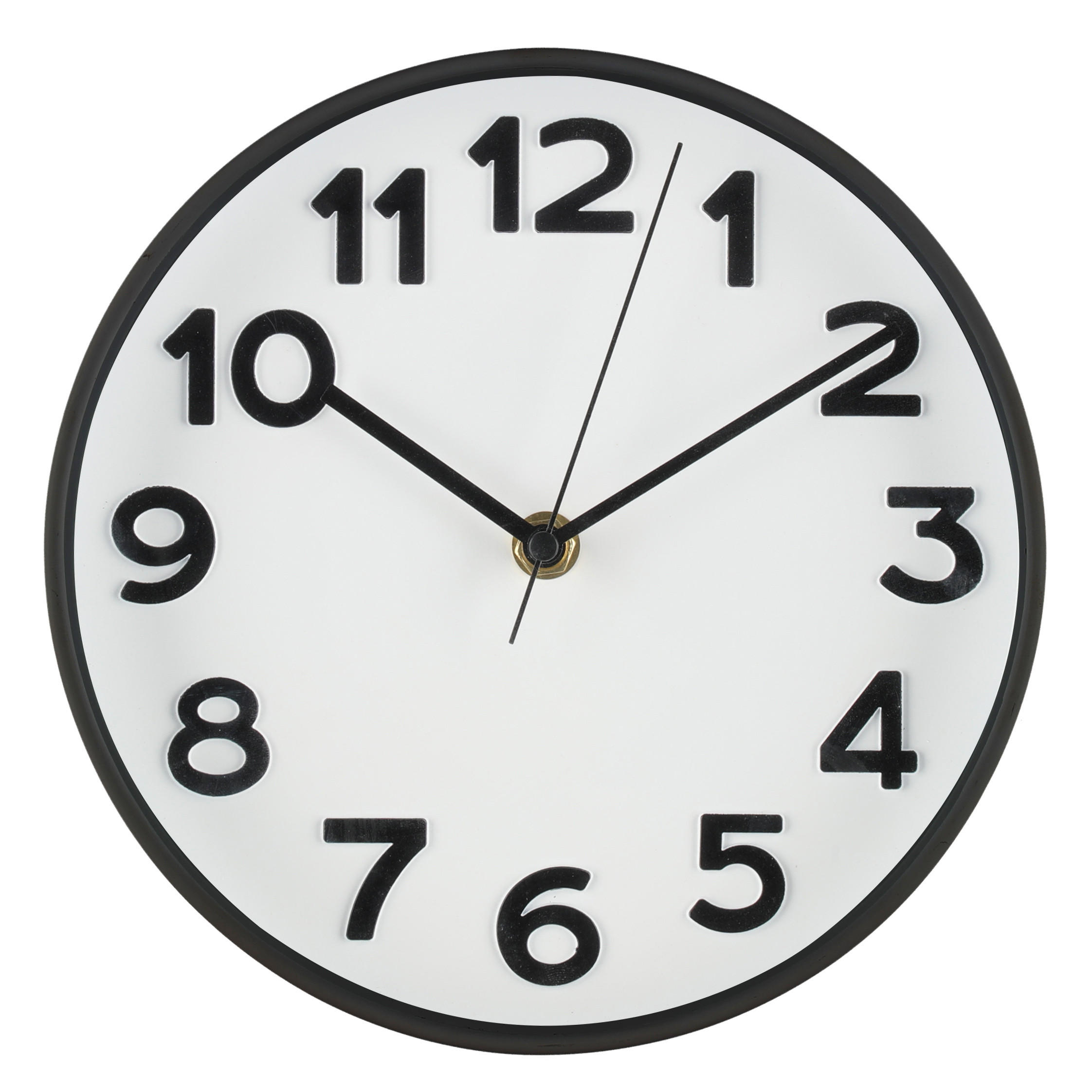 WANDUHR mit großen Zahlen Ø 20 cm ORA - Weiß, Kunststoff (21.5/20.5/4.5cm)