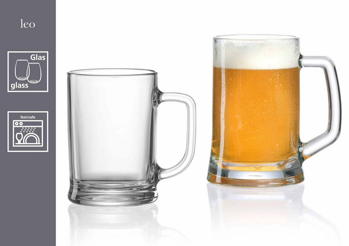 BIERKRÜGE Leo transparent 500 ml 4er Set - Transparent, Glas (0.5L) - Ritzenhoff Breker