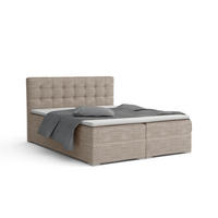 BOXBETT CYNTHIA 160/200 in Cord Beige H4 - Beige, Holz/Holzwerkstoff (160/200cm) - Deine Möbel 24