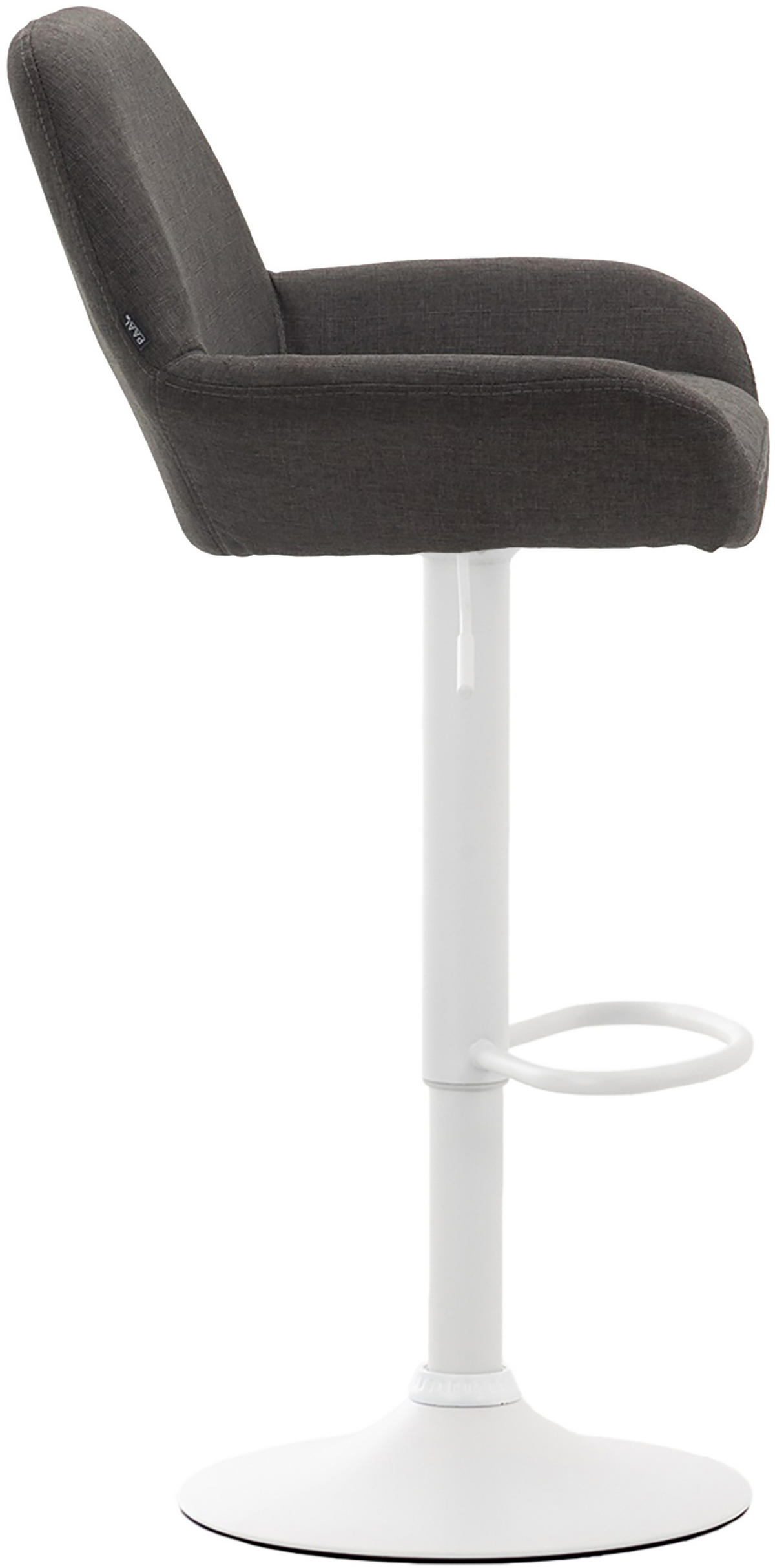 BARHOCKER 2er Set Stoff dunkelgrau - Dunkelgrau/Weiß, Textil/Metall (51/89/52cm) - CLP