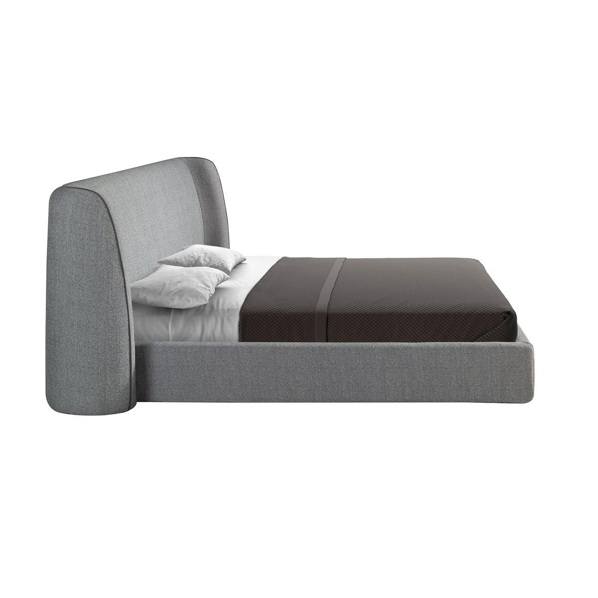 BETT Bett aus dunkelgrauem Stoff 231/239/104 cm - Grau, Textil/Metall (180/200cm) - ANGEL CERDA