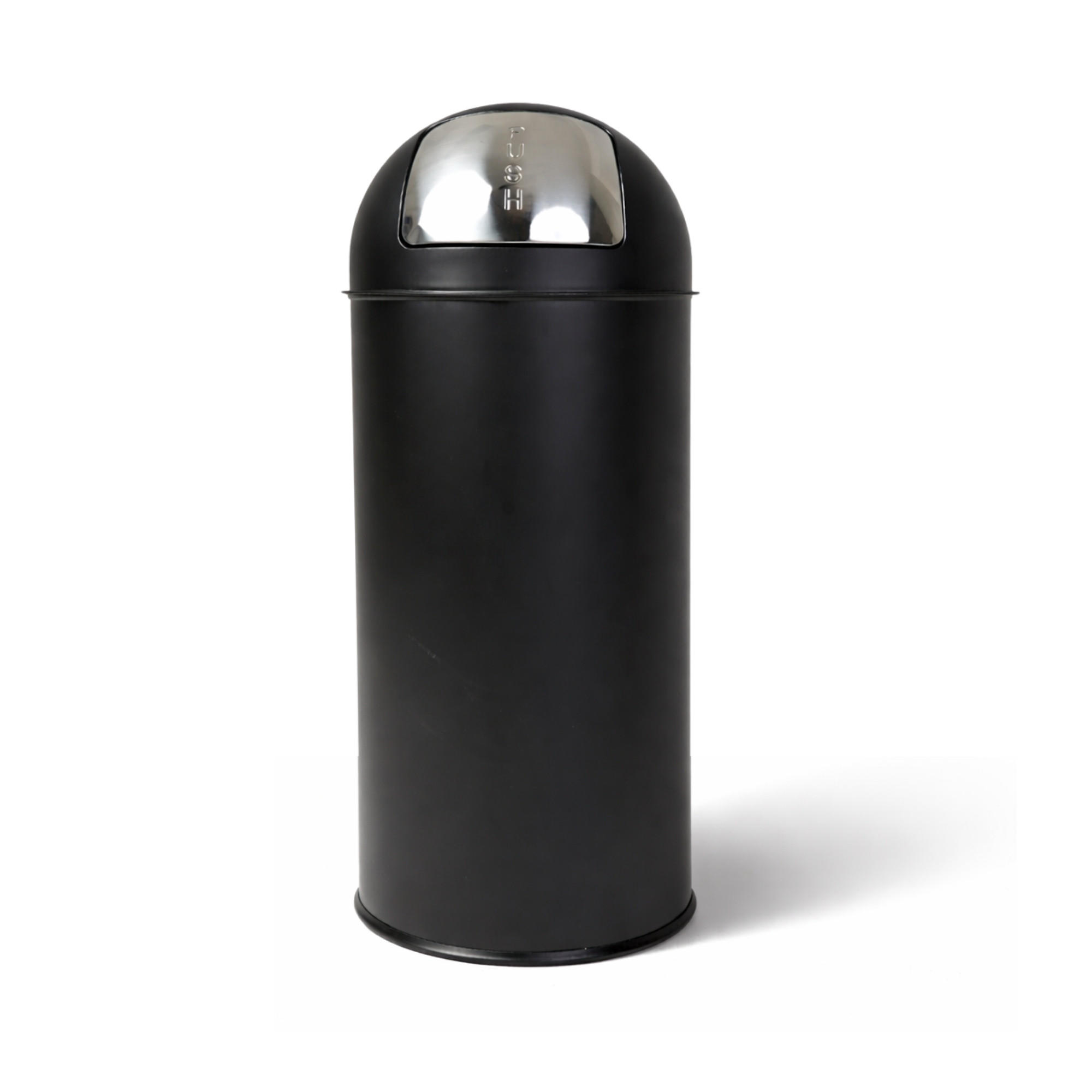 MÜLLEIMER 70 Liter mit Push Klappe Matt Schwarz - Schwarz, Metall (41.5/89.5/41.5cm) - PROREGAL