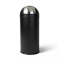 MÜLLEIMER 70 Liter mit Push Klappe Matt Schwarz - Schwarz, Metall (41.5/89.5/41.5cm) - PROREGAL