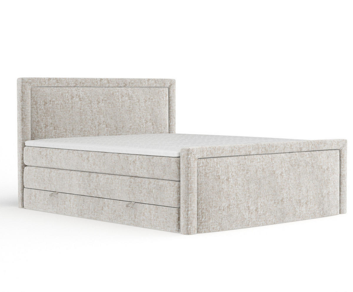 BOXSPRINGBETT Lavenda Beige 140/200 cm - Beige/Schwarz, Holz/Holzwerkstoff (140/200cm) - Maison de Reve