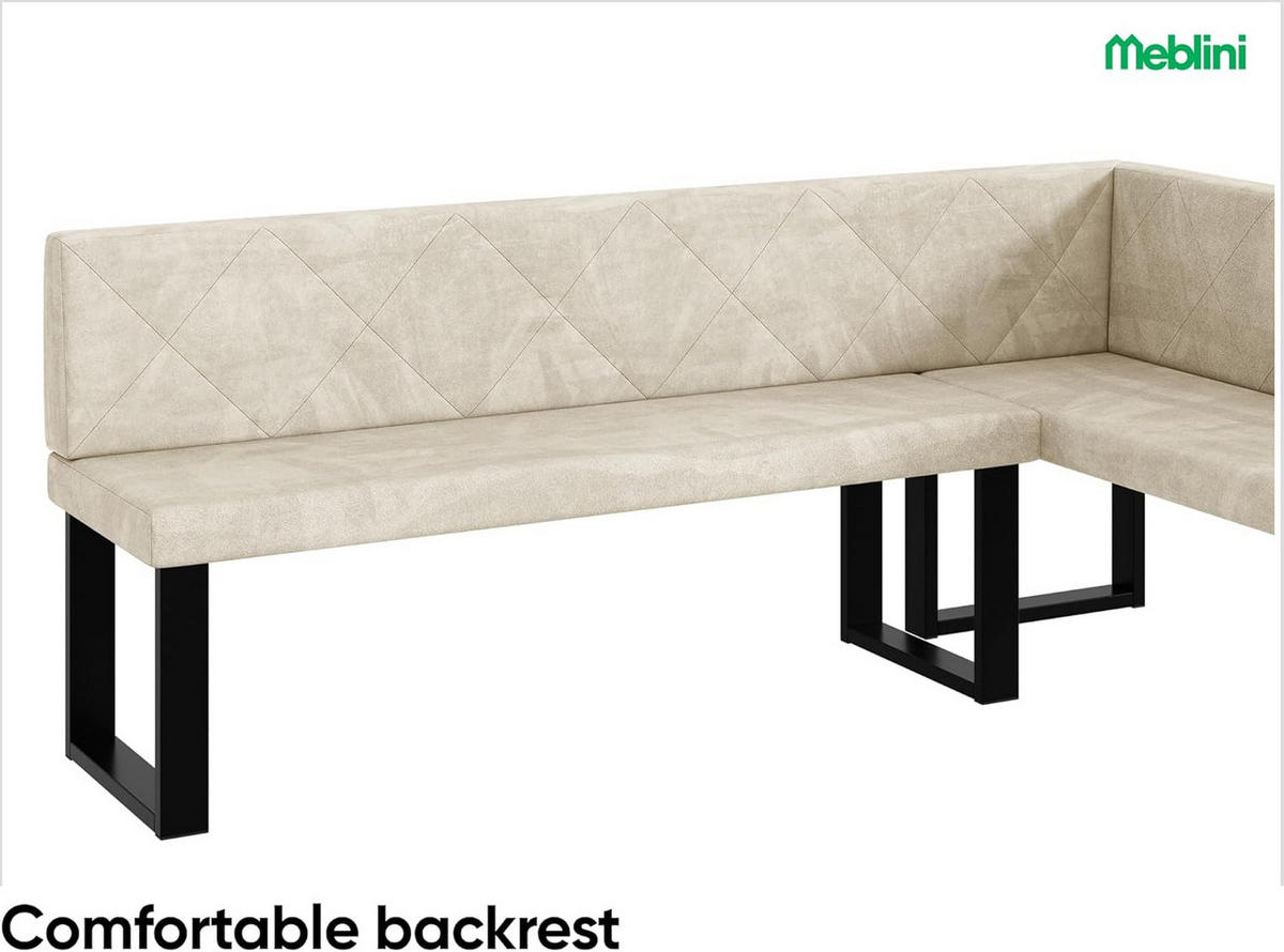 ECKBANK ERIC_U - Creme, Textil (142/196cm) - Meblini