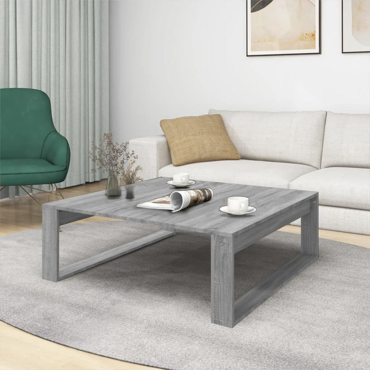 COUCHTISCH Grau Sonoma 100x100x35 cm Holzwerkstoff - Grau, Holzwerkstoff (100/100/35cm) - furnicato