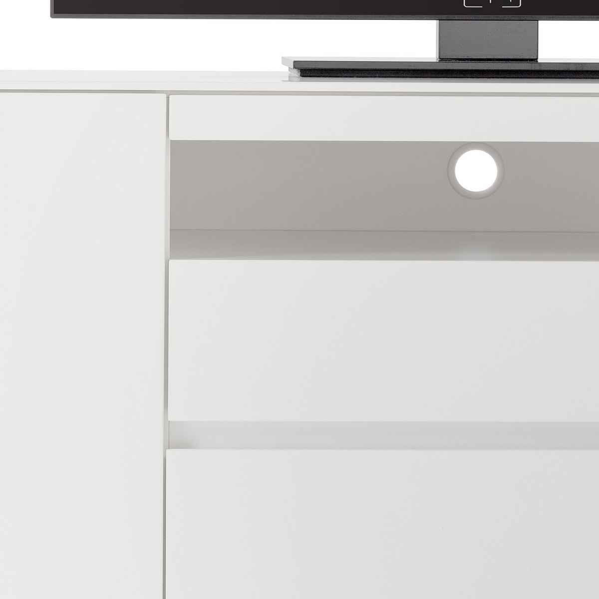 TV-LOWBOARD - Schwarz/Weiß, Holzwerkstoff (165/67/40cm) - home24