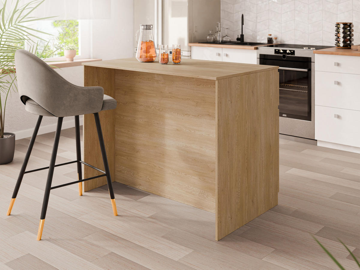 KÜCHENINSEL Ceronis - Eichefarben, Holzwerkstoff (120/95/74cm) - MIRJAN24