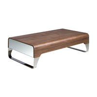 COUCHTISCH Rechteckig Walnuss , Stahl 120/70/34 cm - Edelstahlfarben/Nussbaumfarben, Holz/Metall (70/120/34cm) - ANGEL CERDA
