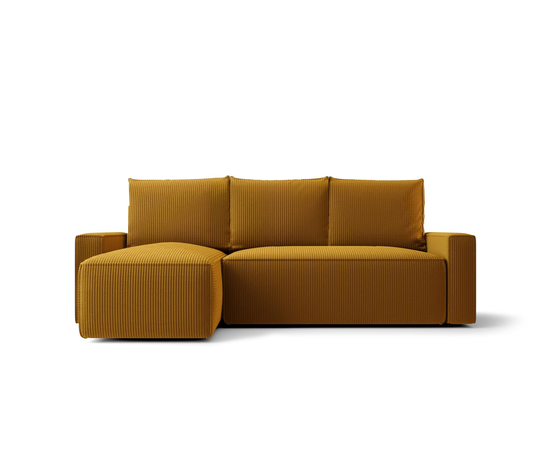 ECKSOFA mit Schlaffunktion SAVIO Poso 01 Links - Currygelb, Textil (232/140cm) - Bedante