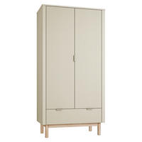 OMARA 2 vrati Miloo Šampanjec - bež, leseni material (100/198/52.5cm) - Petits-meubles