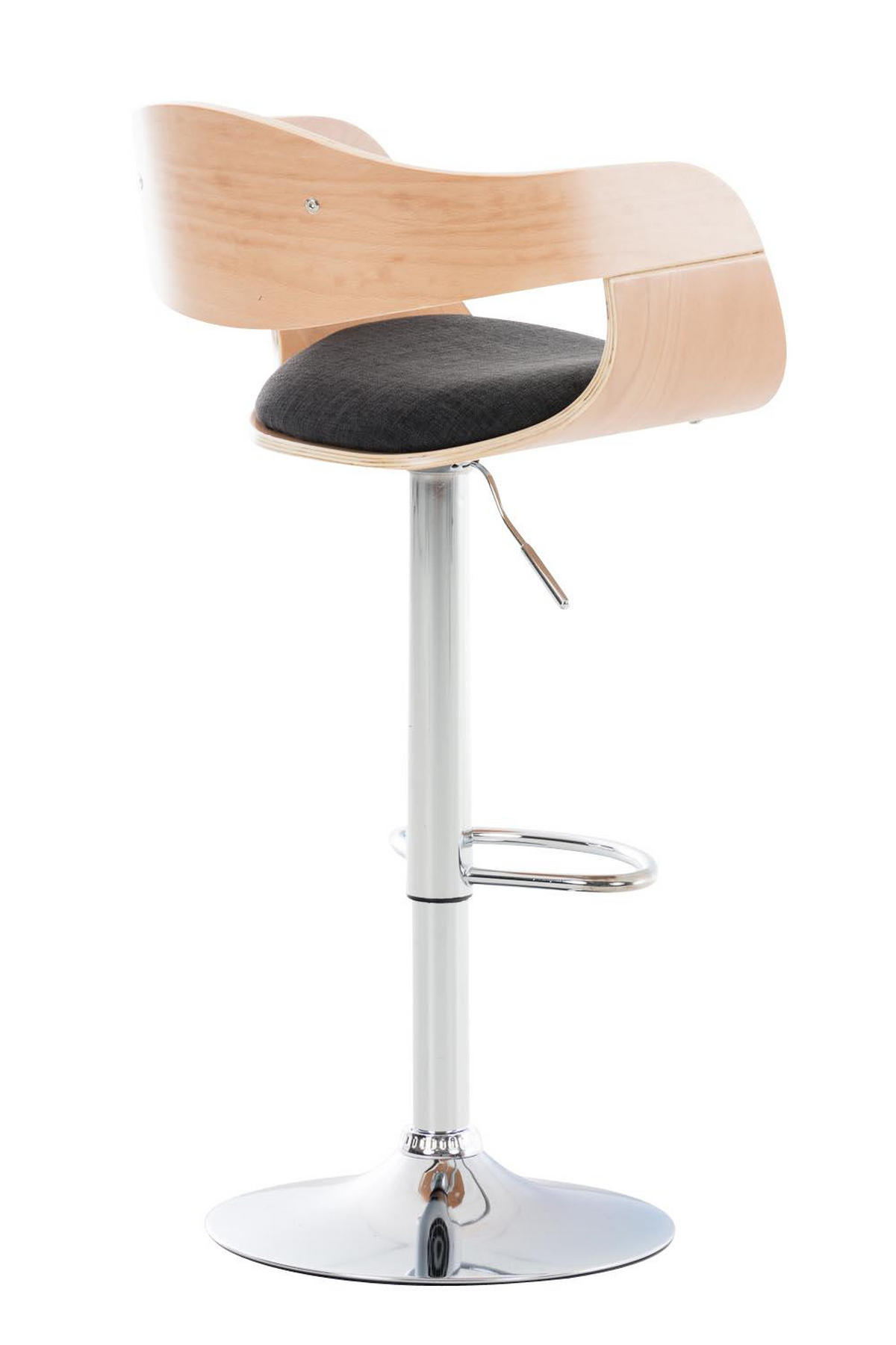 BARHOCKER 2er Set Stoff natura/dunkelgrau - Chromfarben/Dunkelgrau, Textil/Metall (50/88/48cm) - CLP