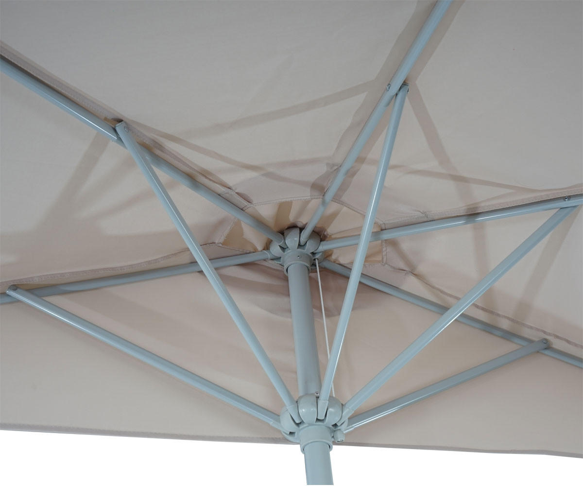 SONNENSCHIRM HALBRUND UV 50+ Cremeweiß - Weiß, Textil (285/145cm) - MCW