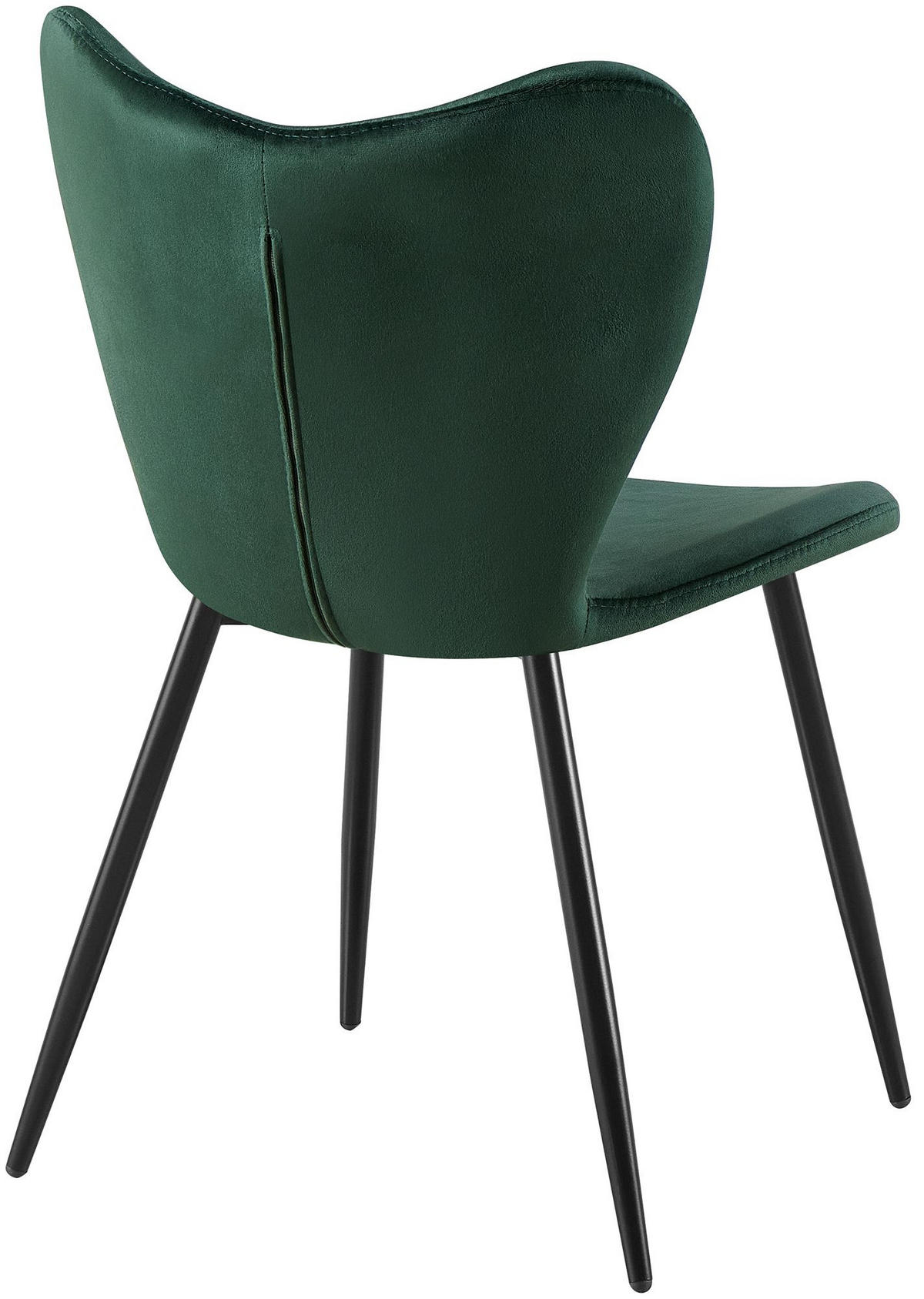ESSZIMMERSTUHL Samt Grün - Schwarz/Grün, Textil/Metall (50/80/58cm) - CLP