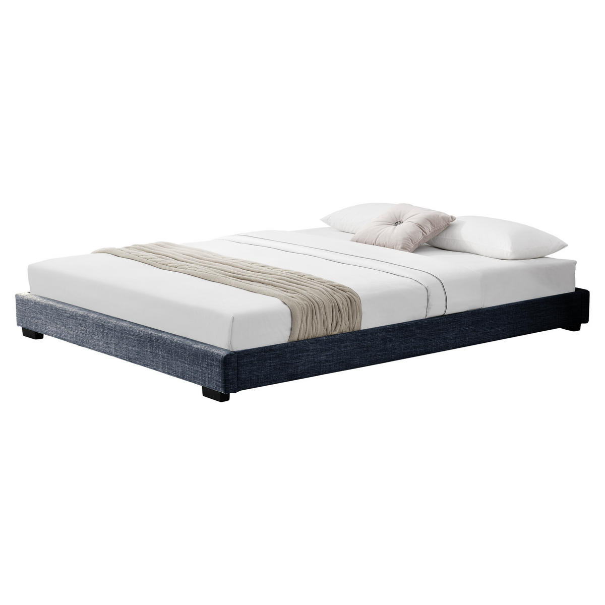 POLSTERBETT Masari - Dunkelgrau, Textil (140/200cm) - Corium