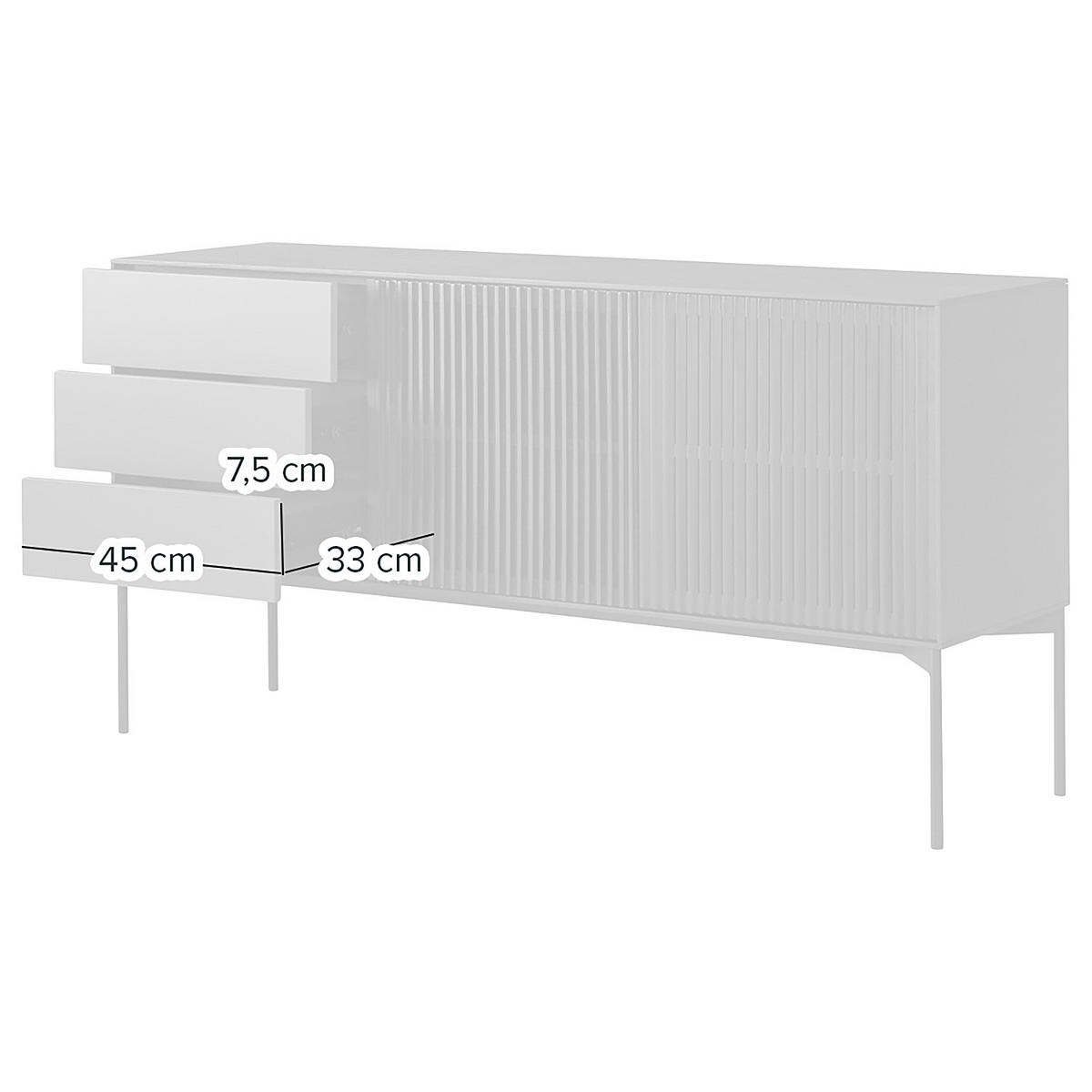 SIDEBOARD - Echtholzfurnier - Eiche Schwarz - Eichefarben/Schwarz, Holz/Holzwerkstoff (160/82/45cm) - home24