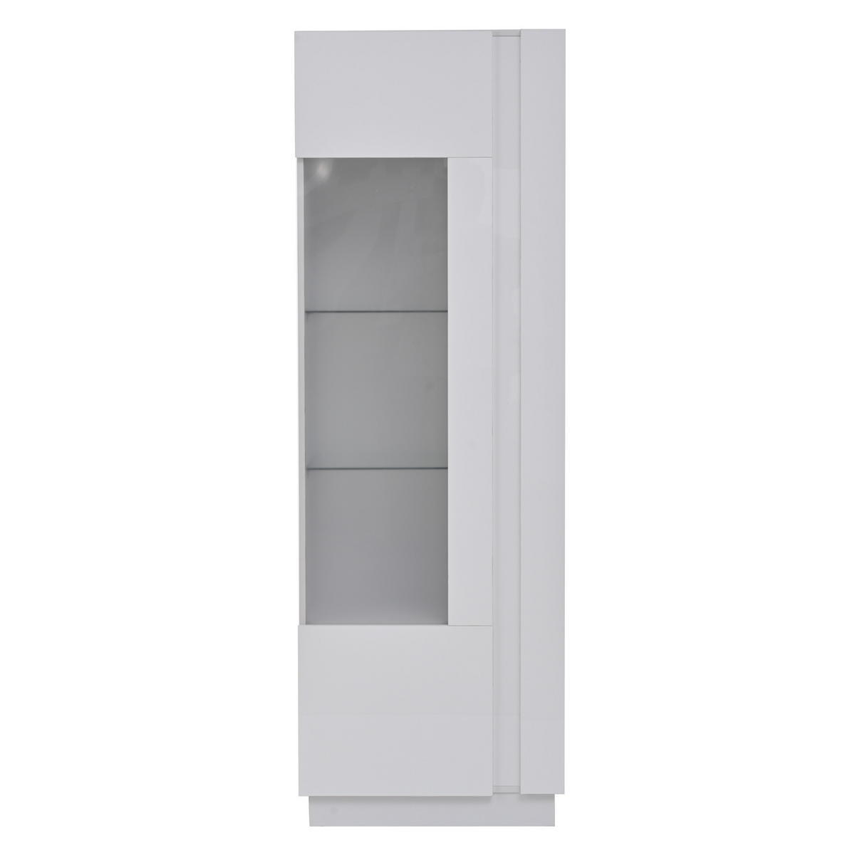 VITRINE 60/40/180 cm aus Holzwerkstoff mit Acrylfront, LED-Beleuchtung und Hochglanzfront Weiß - Weiß, Holzwerkstoff (60/180/40cm) - Modenvie