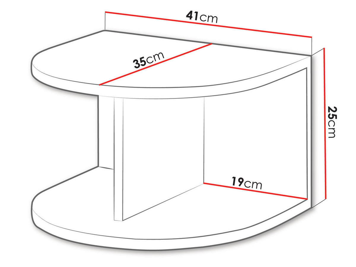 KINDER-NACHTTISCH Lexi 14 - Eichefarben, Holzwerkstoff (41/25/35cm) - MIRJAN24
