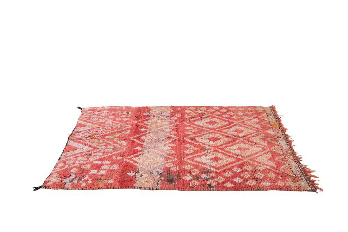 BERBERTEPPICH aus reiner Wolle 120x 160 cm - Rot, Naturmaterialien (120/160cm) - AFK Living