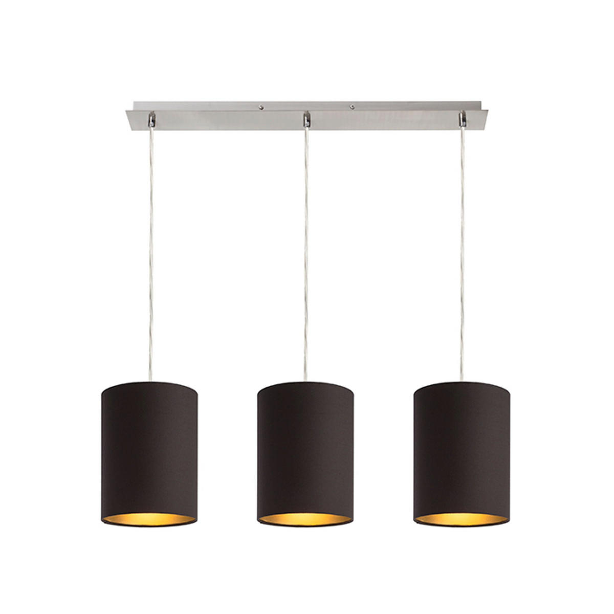 LEUCHTE RON Polycotton schwarz 28 W - Schwarz, Textil (15/15/20cm) - Rendl