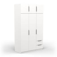 SCHRANK, 6 Türen - GHOST - Weiß - 119,4 x 51,1 x 203 cm - Weiß, Holz (51.1/203/119.4cm) - Demeyere