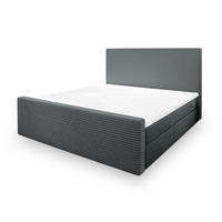 POSTEL BOXSPRING ALORIA 160x200 cm, s matrací a úložným prostorem, šedá - šedá, kompozitní dřevo/textil (160/200cm) - MASSENO