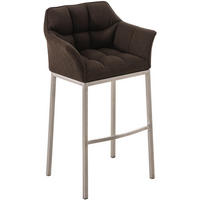 BARHOCKER Stoff braun - Edelstahlfarben/Braun, Textil/Metall (64/110/48cm) - CLP