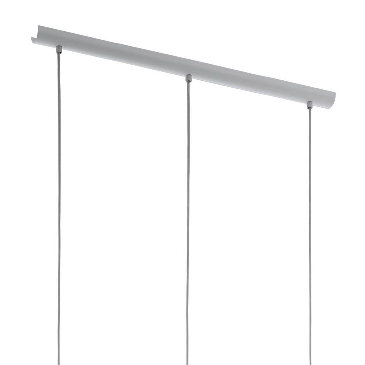 HÄNGELEUCHTE Stahl Textil Grau Gitterdesign - Grau, Metall (74/14/110cm)