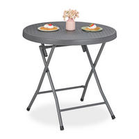 GARTENTISCH - Grau, Kunststoff/Metall (80/80/74cm) - Relaxdays