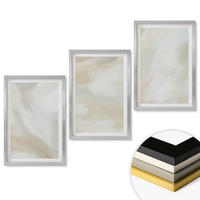 WANDBILDER 3er Set - 40x60 cm Silberner Rahmen - Minimalismus der Farbstruktur - Silberfarben, Kunststoff (40/60cm) - ArtPrintCave