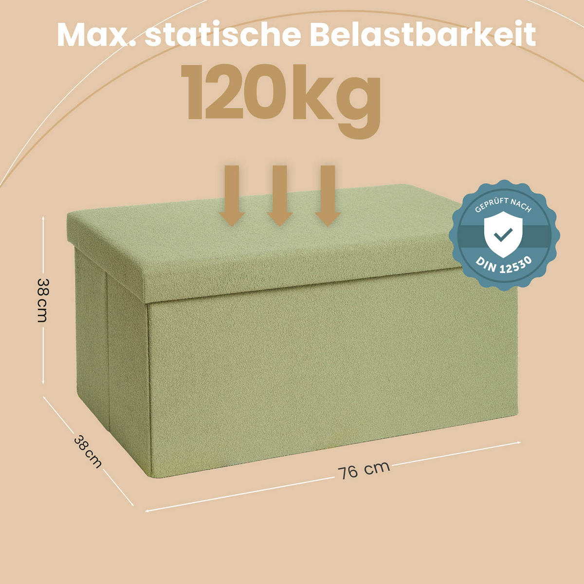 SITZBANK 76/38/38 cm, Grün - Grün, Kunststoff (38/38/76cm) - Blumtal