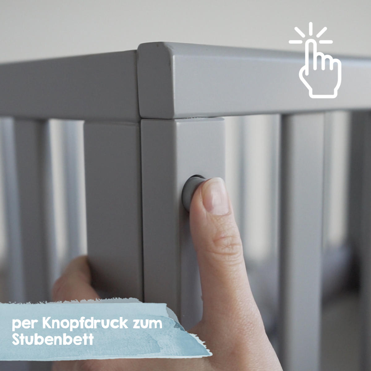 BEISTELLBETT roba Style grau 3in1 Set 90 x 45 cm - Taupe, Holzwerkstoff (45/90cm) - Roba