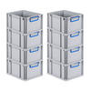 EUROBOX 8x Nextgen Color 22x30x40cm 20 Liter Griffe Blau Geschlossen - Blau, Kunststoff (30/22/40cm) - PROREGAL