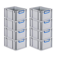 EUROBOX 8x Nextgen Color 22x30x40cm 20 Liter Griffe Blau Geschlossen - Blau, Kunststoff (30/22/40cm) - PROREGAL