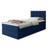 BOXBETT Star Mini - 90x200 - Blau (Kronos 09, Velvet) - Blau/Schwarz, Holz/Holzwerkstoff (90/200cm) - Sofnet