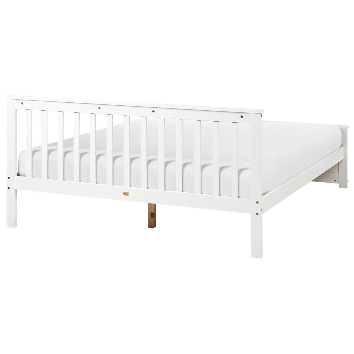 BETT mit Lattenrost 160x200 cm Weiß Olendon - Weiß, Holz (160/200cm) - Beliani