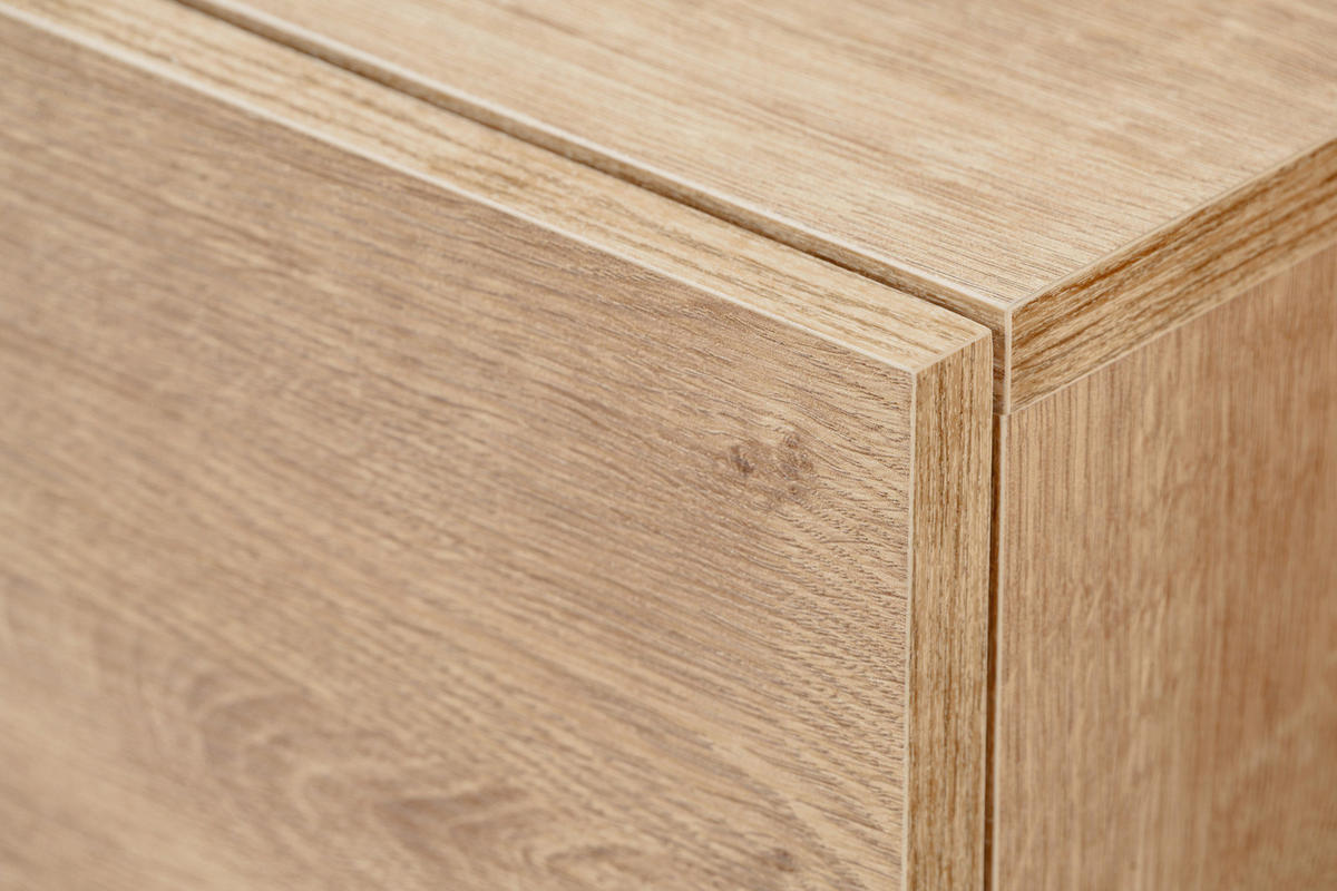 TV-LOWBOARD Ribbeck Eiche, schwarz 160 cm, TV Unterschrank mit Ethanol Kamin - Eichefarben/Schwarz, Holzwerkstoff/Kunststoff (160/45/42cm) - Inn.Furn