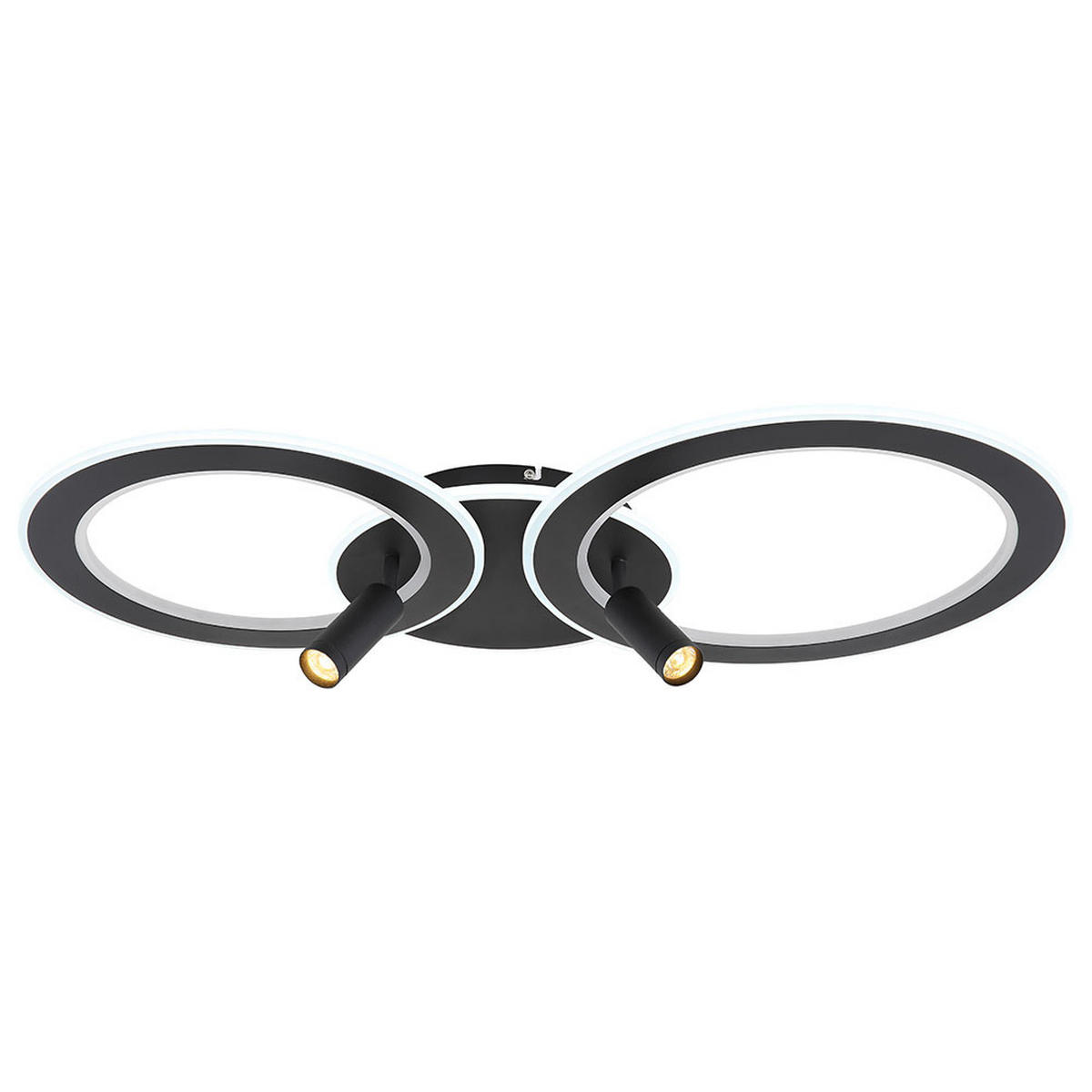 LED DECKENLEUCHTE Marian Schwarz Opal - Schwarz, Metall (89.5/50.7/13.5cm) - Globo Lighting