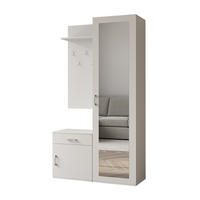 GARDEROBE Patricia 100 cm mit Spiegel, mit Schuhschrank und Schublade, weiß - Weiß, Kunststoff (100/181/35cm) - Margaret Hadas24