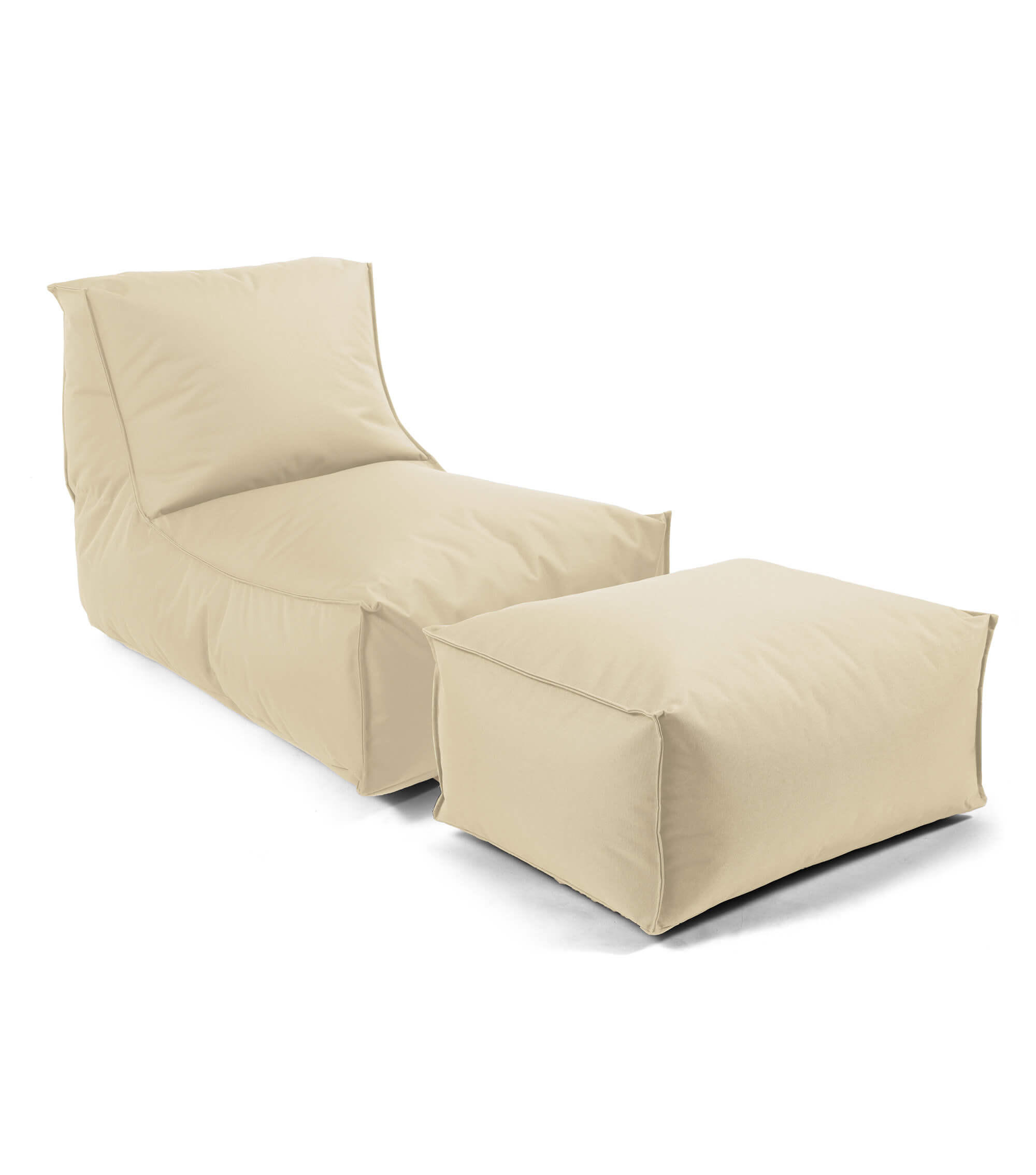 SITZSACK mit Hocker Der Sundowner - Beige, Textil (60/65/140cm) - Mokebo