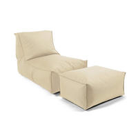 SITZSACK mit Hocker Der Sundowner - Beige, Textil (60/65/140cm) - Mokebo