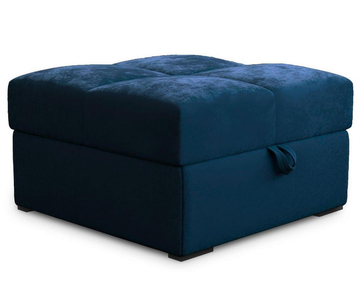 POUF MIZA Blau 65x65 cm - Blau, Textil (65/38/65cm) - MASSENO