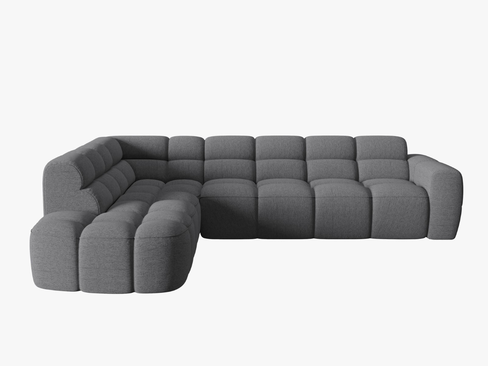 ECKSOFA links Lisa aus strukturiertem Stoff grau 5 Sitzplätze - Grau, Textil (234/293cm) - Micadoni