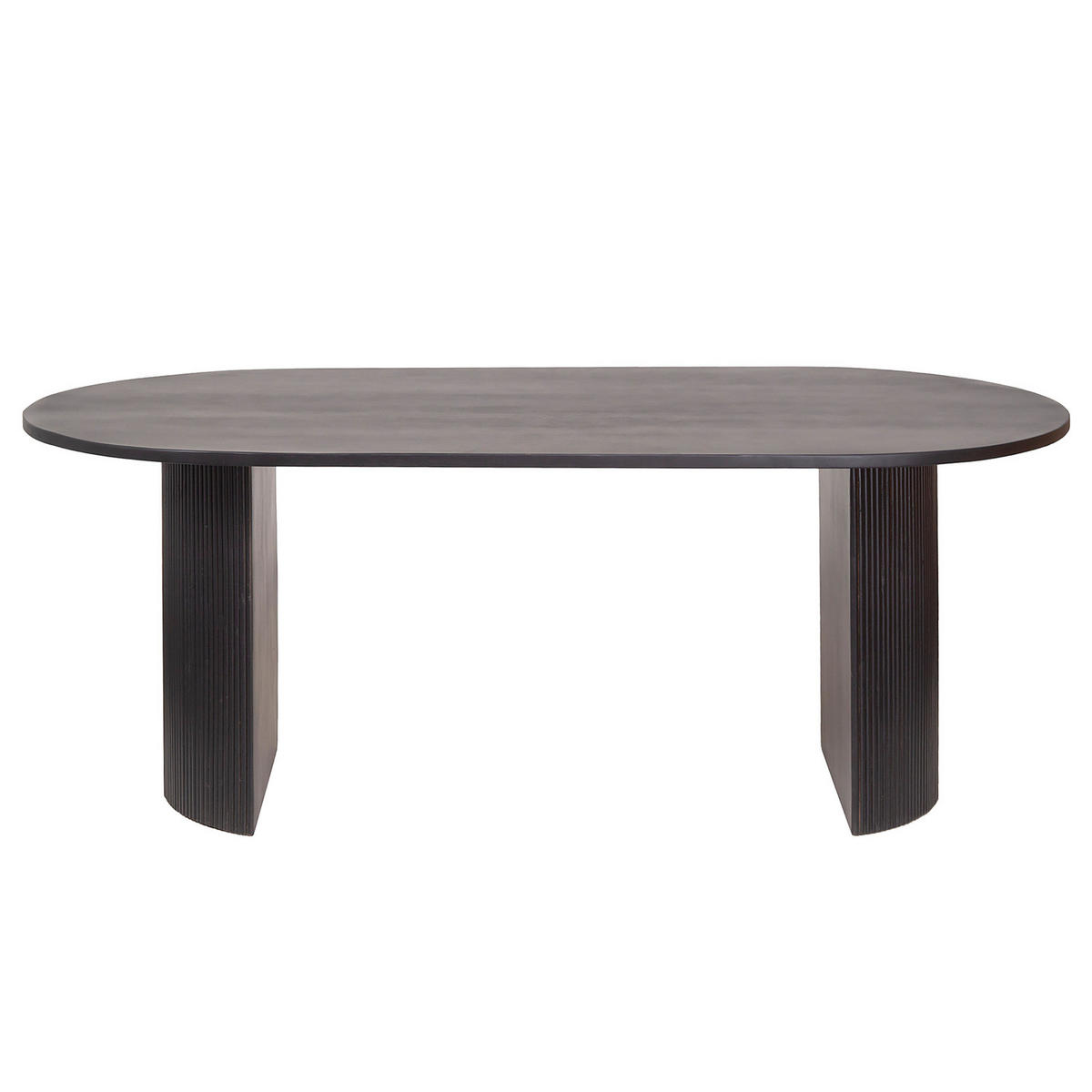 MASSIVER ESSTISCH - Akazie massiv - Schwarz/Akaziefarben, Akazienholz/Holz (100/200/76cm) - home24