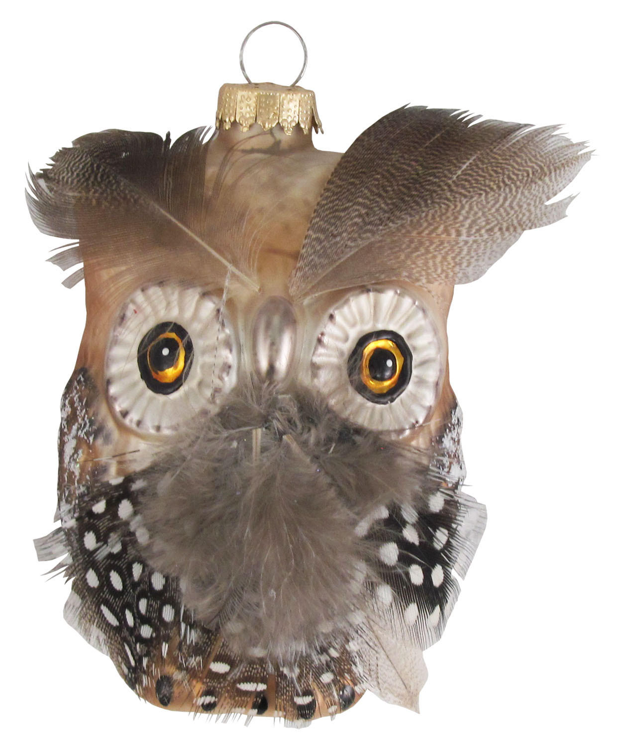 Krebs Glas Lauscha Christbaumschmuck Braun 6x10x6 cm