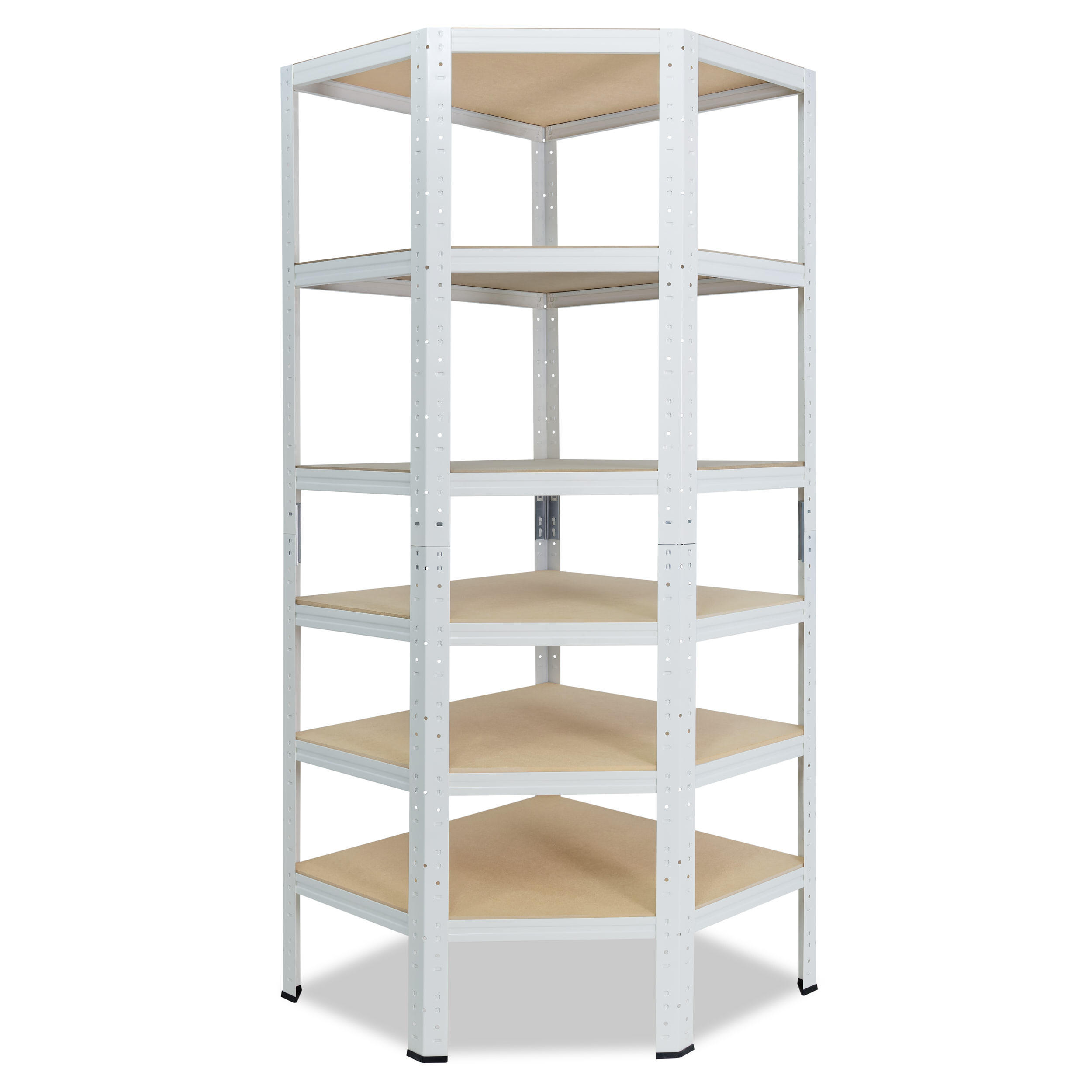 ECKREGAL HOME 200x70x45 cm in weiß mit 6 Böden und 145 kg Traglast pro Boden - Creme, Metall (70/200/45cm) - shelfplaza