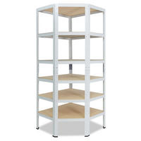 ECKREGAL HOME 180x70x45 cm in weiß mit 6 Böden und 145 kg Traglast pro Boden - Creme, Metall (70/180/45cm) - shelfplaza