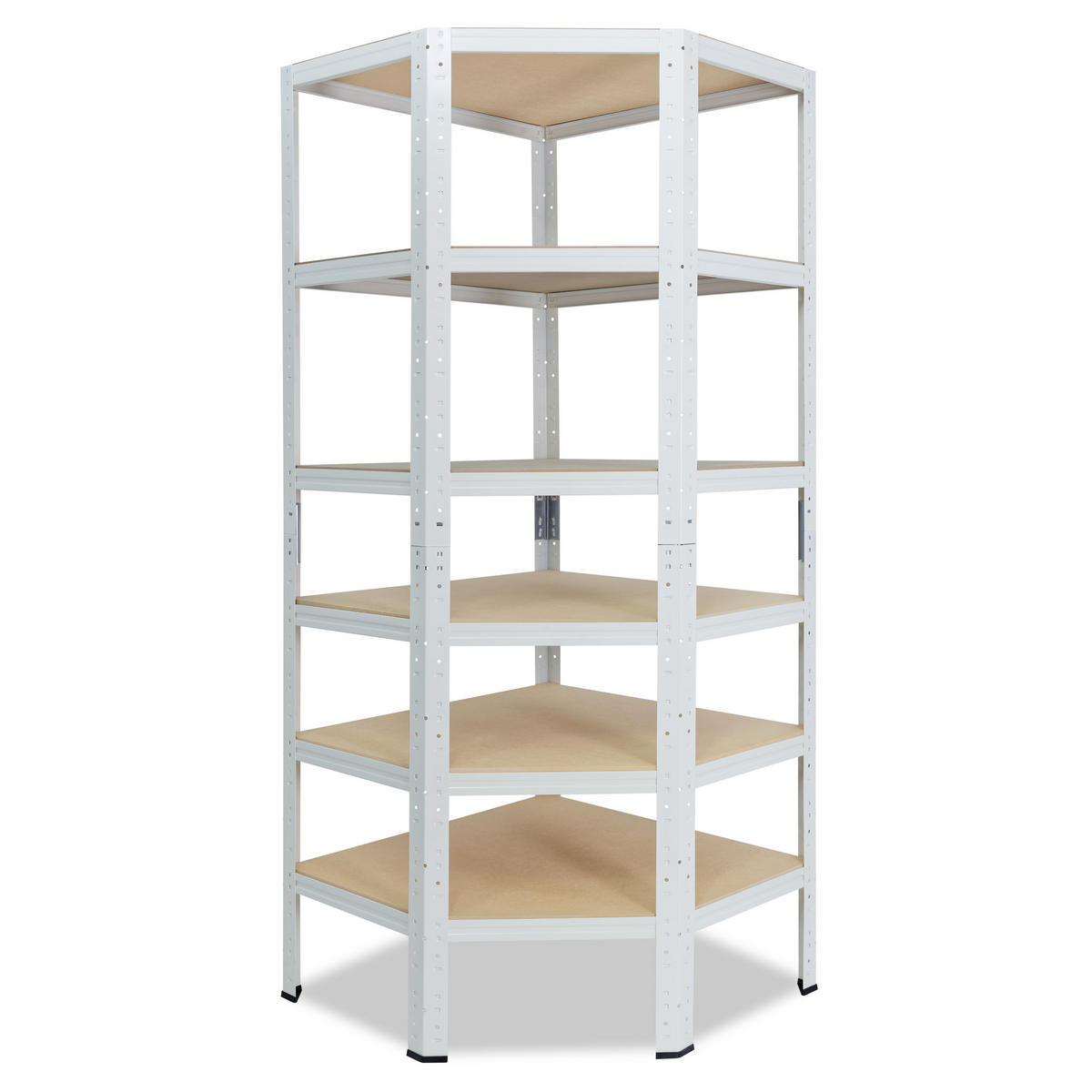 ECKREGAL HOME 180x70x45 cm in weiß mit 6 Böden und 145 kg Traglast pro Boden - Creme, Metall (70/180/45cm) - shelfplaza
