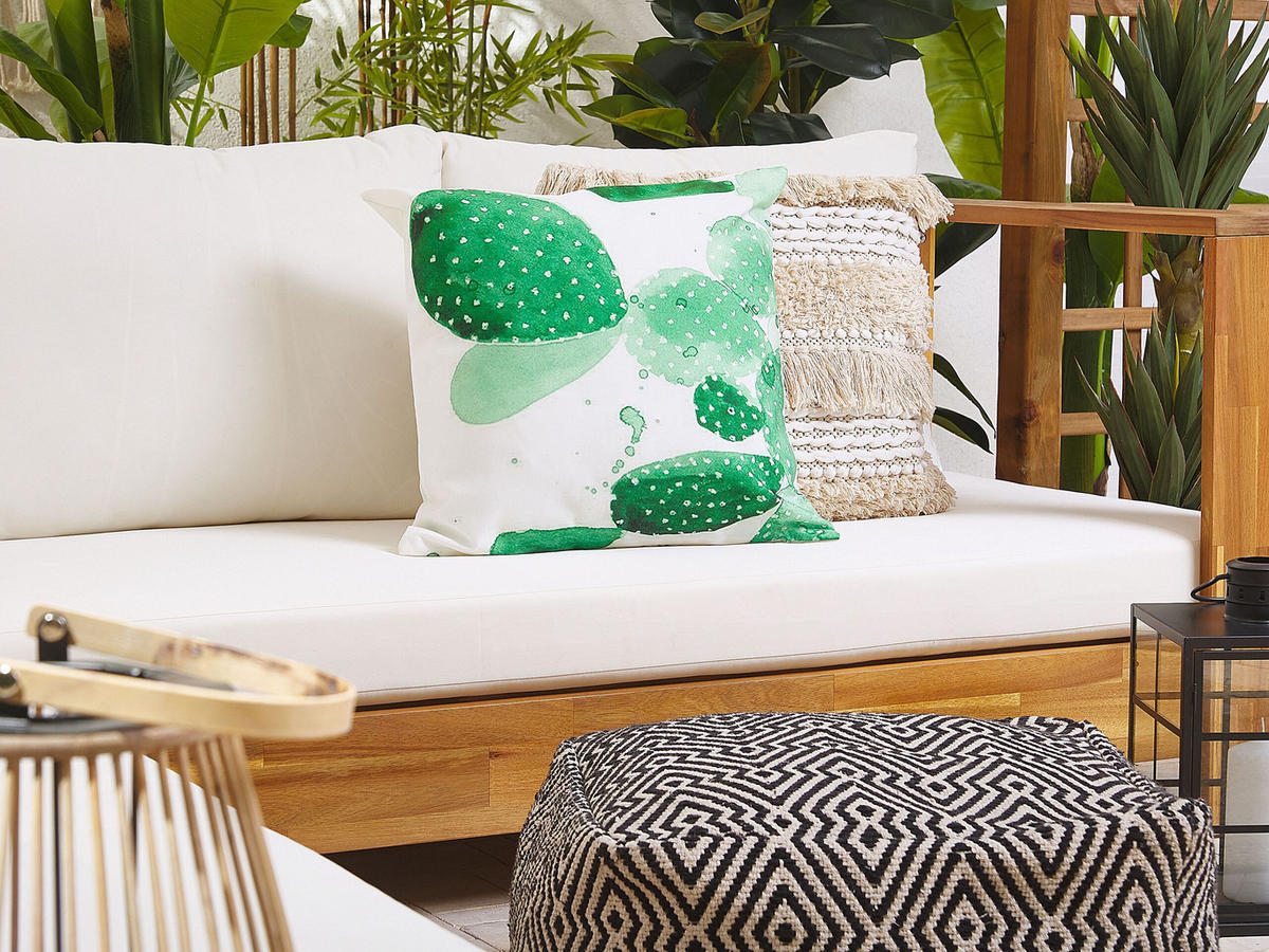 GARTENKISSEN 2er-Set grün 45/45 cm Ostina - Grün, Textil (45/45cm) - Beliani